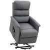 HOMCOM Power Lift Chair Recliner Massage Chair with 3 Vibration Modes Remote Control for Living Room Office Furniture Gray