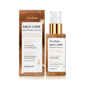 OceAura Bronzer Body Shimmer Oil Shimmer Bronzer Liquid Rose Gold High Gloss Oil Waterproof Moisturizing Massage