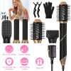 5 In 1 Hot Air Styler Straightener Curler Dryer Automatic Wrap Styler Hair Dryer Brush Set with 3 Temp Settings ALCI Plug Glove Cable Tie 2 Alligator
