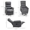 HOMCOM Power Lift Chair Recliner Massage Chair with 3 Vibration Modes Remote Control for Living Room Office Furniture Gray