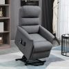 HOMCOM Power Lift Chair Recliner Massage Chair with 3 Vibration Modes Remote Control for Living Room Office Furniture Gray