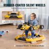 VEVOR 4-in-1 Baby Walker, Foldable Baby Activity Center on Wheels, Adjustable Height, Light, Steering Wheel