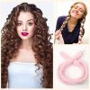 Satin heatless hair curler, Lazy Natural Soft Wave DIY heatless curls for Sleep in Overnight, for All Hair Types - Pink